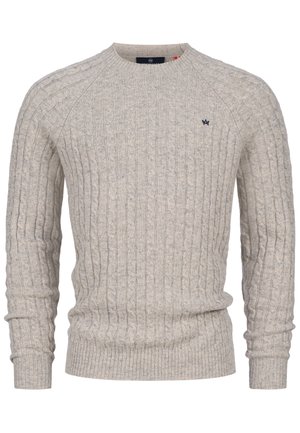 FLYNN CABEL CREW NECK - Strickpullover - stone mix