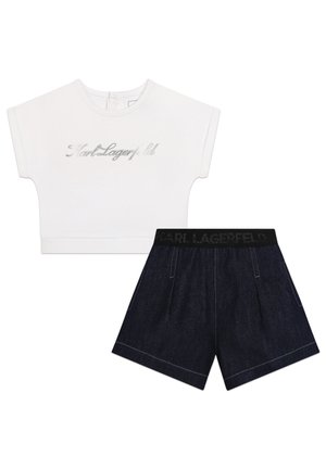 SET - Short en jean - blanc bleu