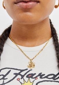 FINE SWALLOW AND ANCHOR PENDANT NECKLACE UNISEX - Collana - gold-coloured
