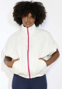 QUILTED WITH FLUO ZIP - Zimska jakna - vanilla white