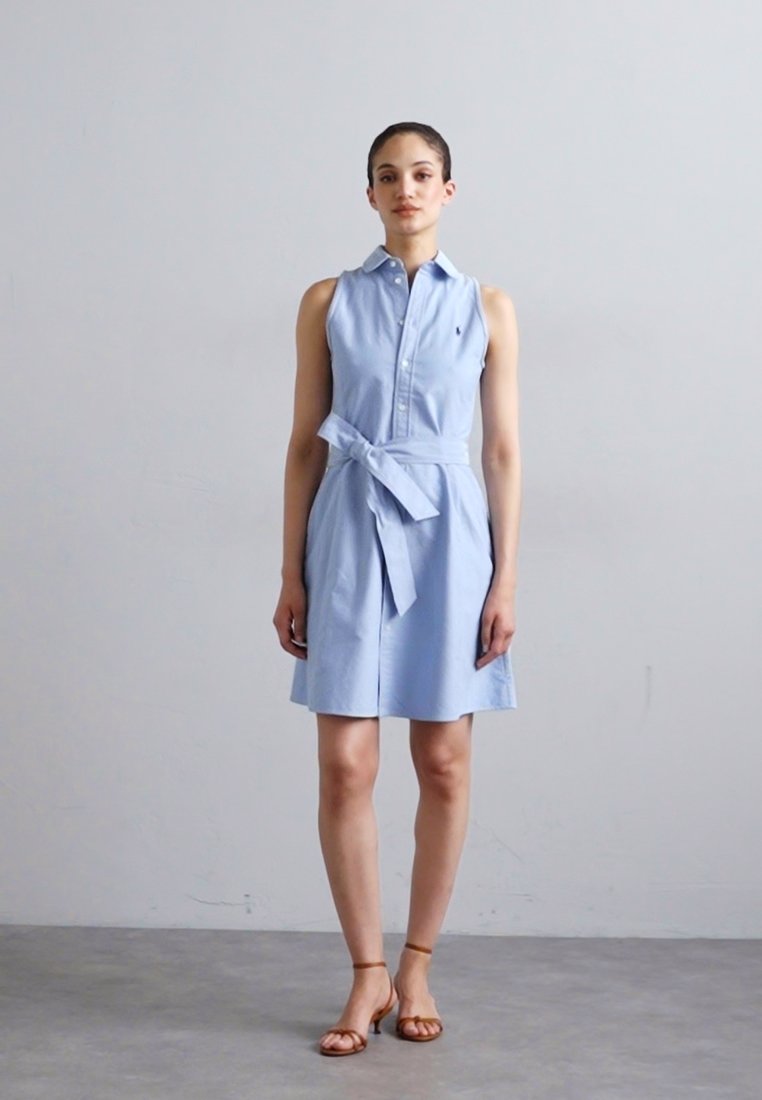 Polo Ralph Lauren Oxford Belted Sleeveless Shirtdress