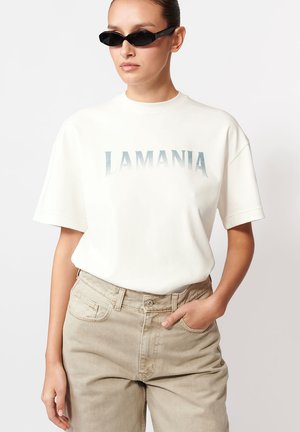 DEVONTE - Nyomott mintás póló - off-white