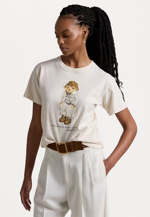 POLO BEAR LOGO COTTON JERSEY TEE - Tričko s potlačou - deckwash white