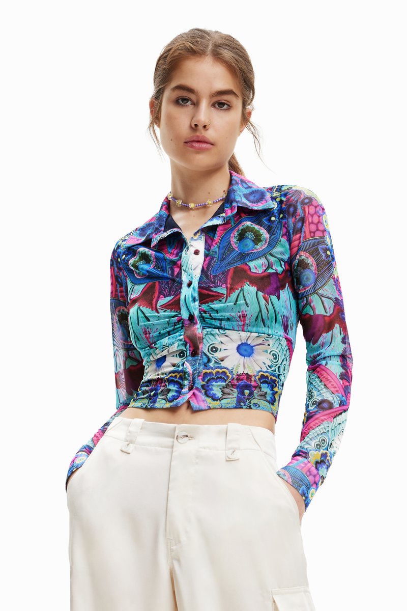 Chemisier Femme DESIGUAL BLUS TEMIS - Oversized Blanc | Viscose | Taille Plus | Neuf Avec Étiquettes