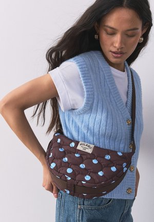 Next, Cross body bag - blue/brown polka dot