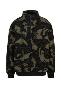 Urban Classics PATTERN TROYER - Fleece trui - oliveswirl