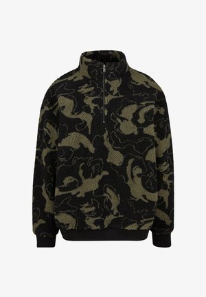 Urban Classics PATTERN TROYER - Felpa in pile - oliveswirl