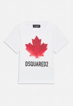 Dsquared2 SLOUCH FIT UNISEX - Nyomott mintás póló - white
