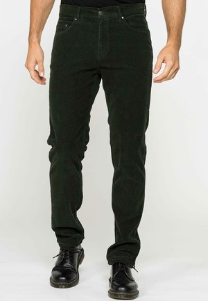 Carrera Jeans TINTA UNITA - Pantaloni - verde scuro strisce