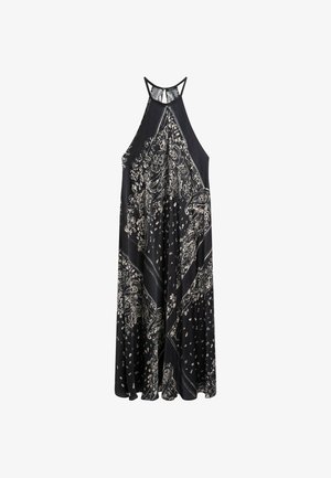 Massimo Dutti, LONG FLOWING PAISLEY HALTER DRESS - Robe longue - mottled dark blue