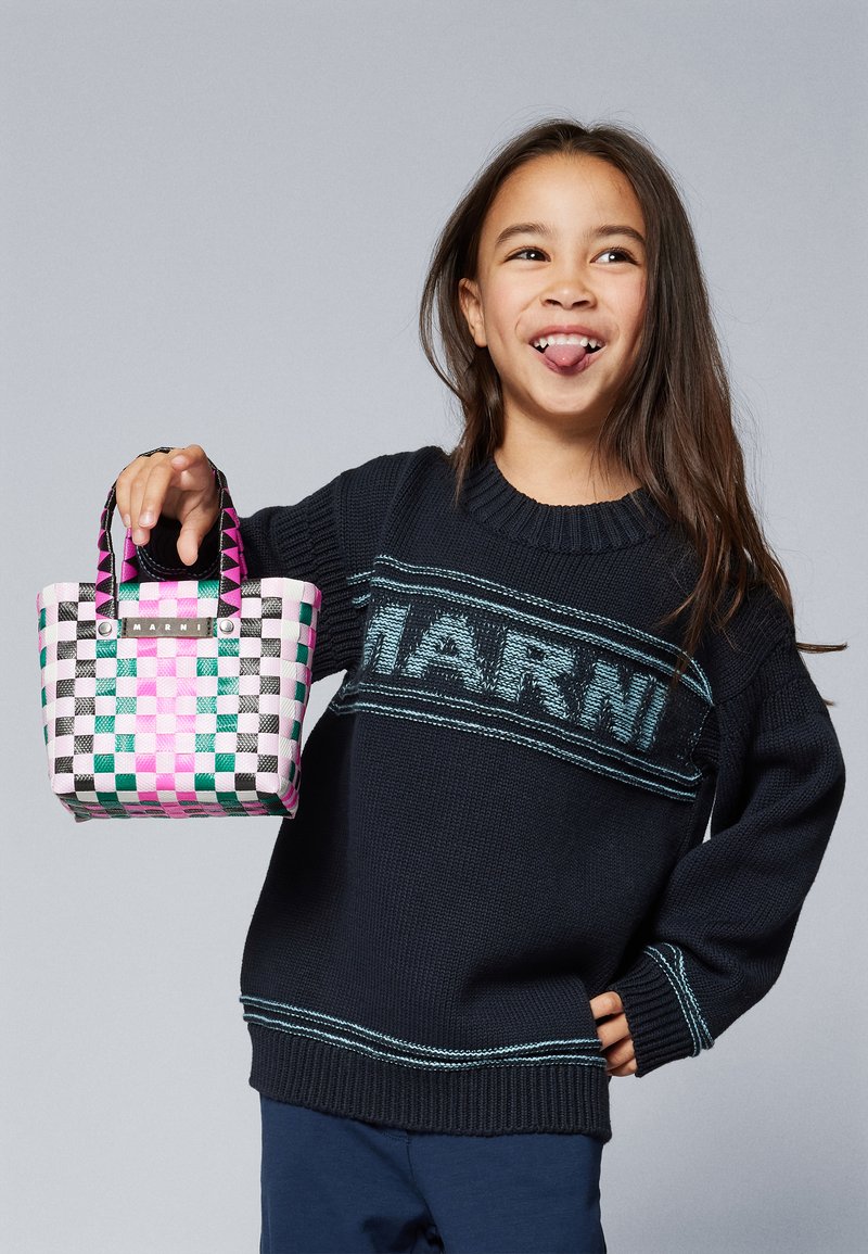 Marni - MICRO BASKET BAG UNISEX - Käekott - lilac/black/pine green, Suurenda