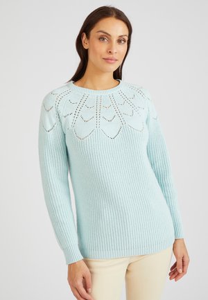 DÉTAILS AJOURÉS - Strickpullover - bleu clair