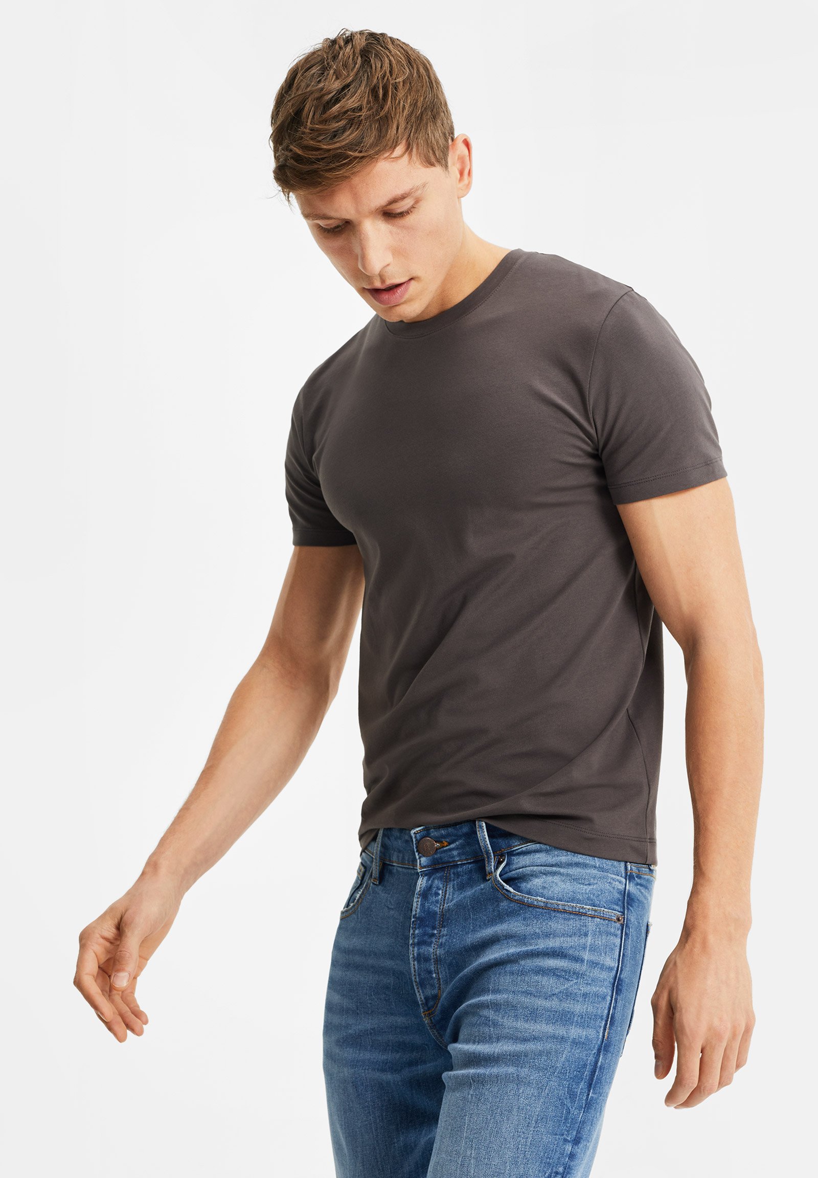 WE Fashion T-shirt basic - dark grey/donkergrijs - Zalando.nl