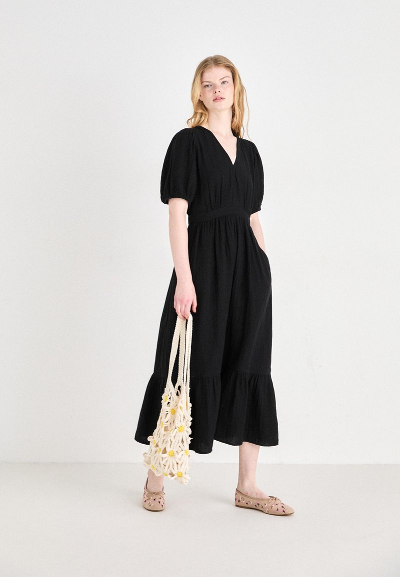 GAP TIERED GAUZE MAXI - Maxi dress - black - Zalando.ie