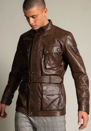 Leather jacket - tabak