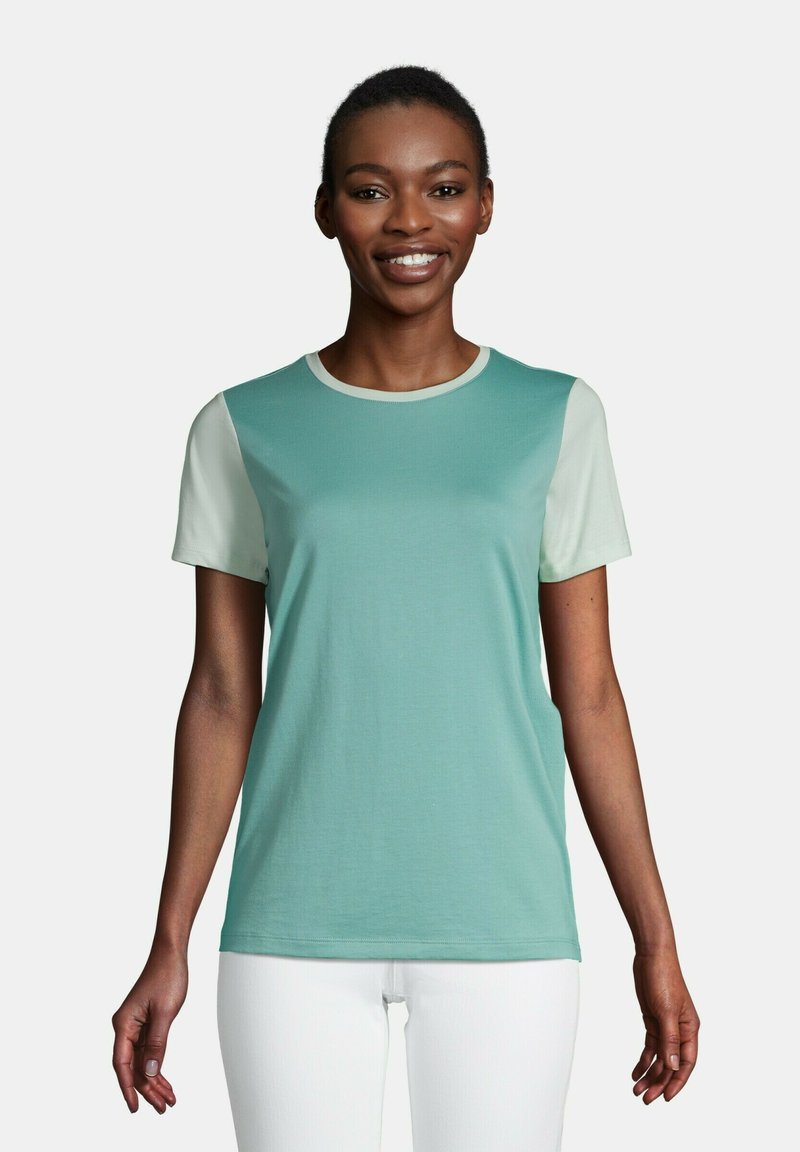 LANDS' END Tshirt basique teal shadow colorblock/bleu ZALANDO.FR