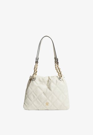Tommy Hilfiger, TOMMY HILFIGER TH MONOGRAM QUILTED TOTE BAG - Bolso de mano - soft cream