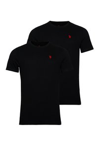 U.S. Polo Assn. 2ER PACK RUNDHALS - Navadna majica - schwarz