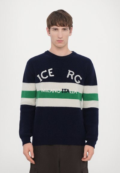 Iceberg MAGLIA GIROCOLLO - Jersey de punto - white/dark blue