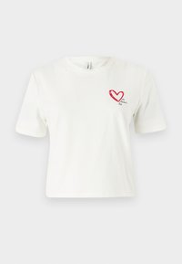 ONLVALLIE LIFE LOVE - Triko s potiskem - cloud dancer