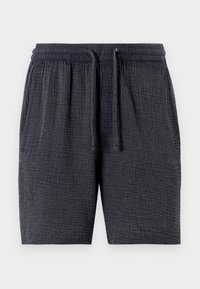 Mørkeblå shorts lavet af tekstureret stof, med elastisk talje og snøre samt sidelommer.