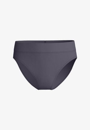 Donkergrijze naadloze slip met hoge taille, brede elastische tailleband en gladde stof, ontworpen voor een comfortabele pasvorm.