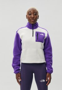 The North Face YUMIORI ¼ ZIP - Felpa in pile - white dune/peak purple/black