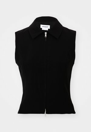Weekday SLIM ZIP  - Weste - black