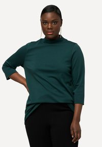 Ulla Popken CLASSIC STEHKRAGEN 3/4-ARM - Långärmad tröja - dark green