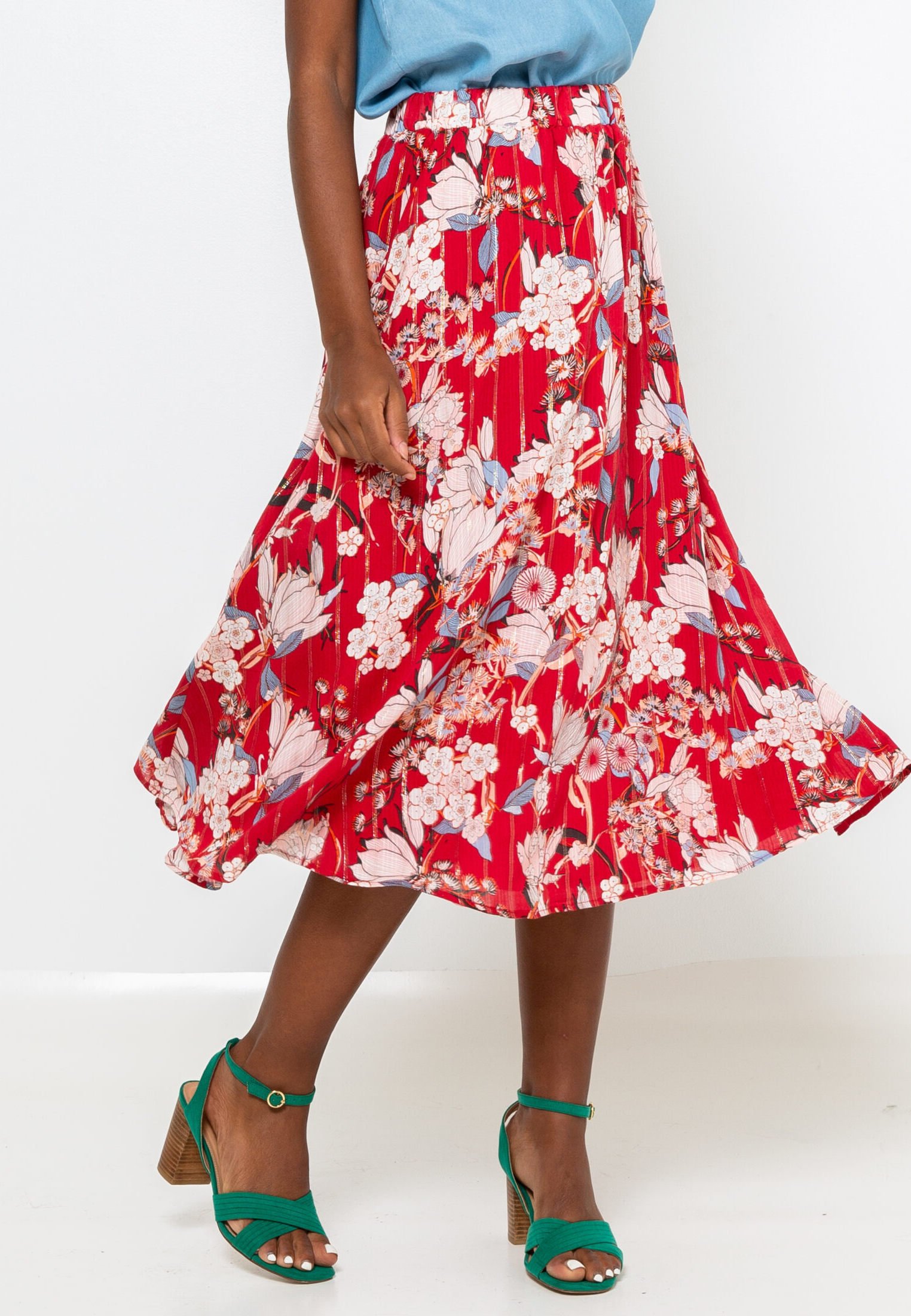 jupe fleurie camaieu