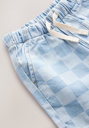 Next REGULAR FIT - Shorts vaqueros - light blue checkerboard