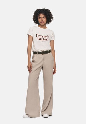 WITH LEOPARD MESSAGE MASTER - T-Shirt print - ecru