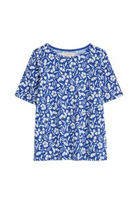 Unselected, blue  collaged floral bright marine
