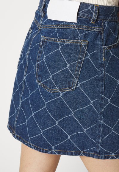 Ksenia Schnaider SKIRT WITH RABITZ - Fustă denim - medium blue