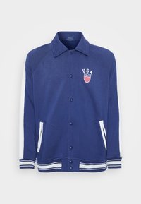 FLEECE GRAPHIC JACKET - Sweatjakke - dark blue