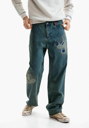 LONG MICKE  - Avar lõikega teksad - blue