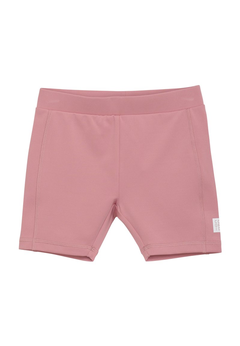 Růžové plavky vyrobené z hladkého, elastického materiálu. Mají jednoduchý design s elastickým pasem a nenápadnými švy.