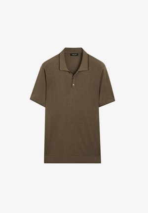 Massimo Dutti POLO NECK SHORT SLEEVE - Poloshirts - khaki