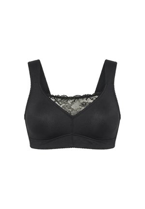 Ulla Popken, LACE PANEL MICROFIBER BRALETTE - Soutien-gorge invisible - black