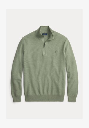 Polo Ralph Lauren Big & Tall, MESH-KNIT COTTON QUARTER-ZIP SWEATER - Felpa - fern green heather