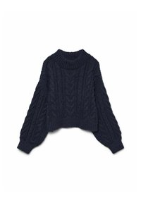 Vero Moda VMDREAM CROP - Stickad tröja - navy blazer