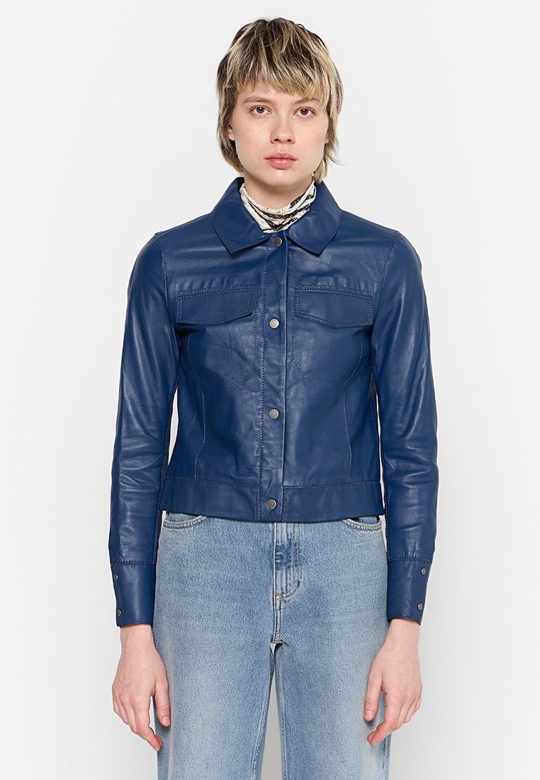 Oakwood Leren jas blauw