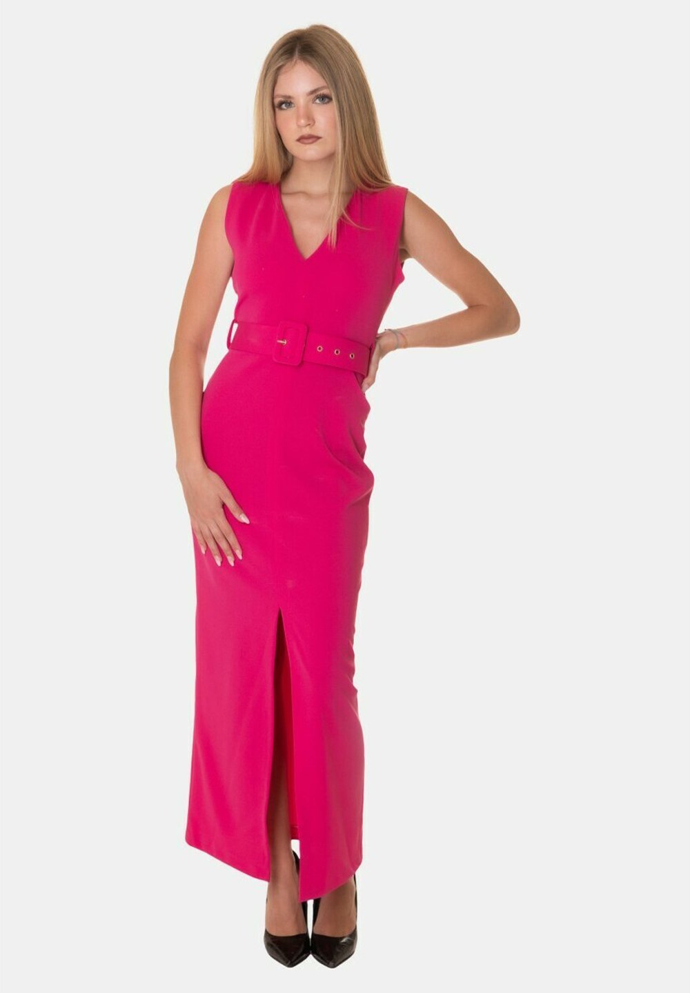 Sarah Chole Vestito lungo fucsia/rosa screziato