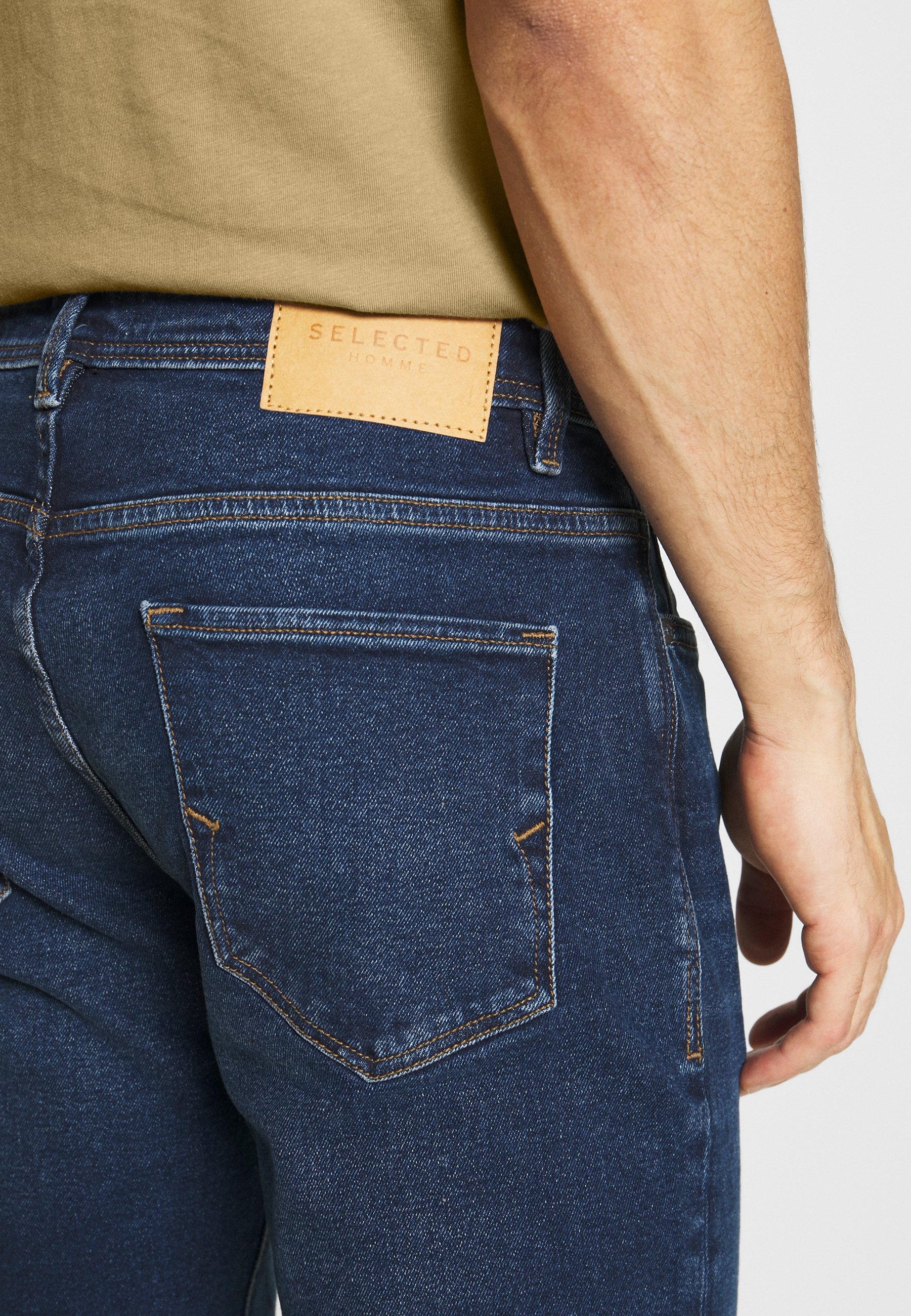 Selected Homme LEON - Vaqueros slim fit - dark blue denim/azul marino -  Zalando.es