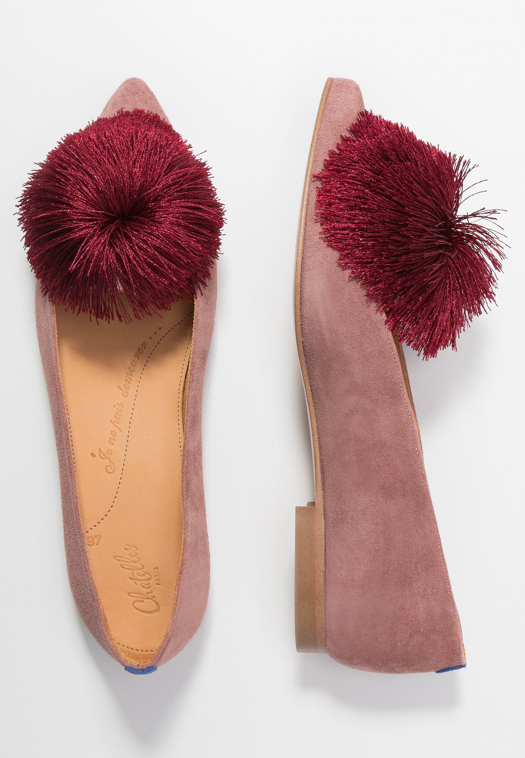 Chatelles CANDIDE POINTY - Slippers - vintage pink/bordeaux Chatelles CANDIDE POINTY - Slippers - vintage pink/bordeaux