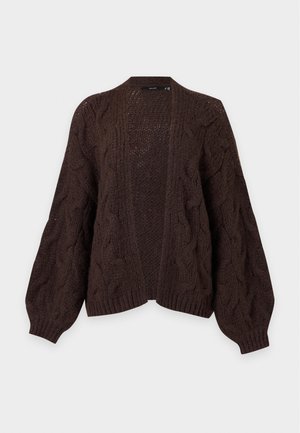 Vero Moda, VMMAYBE LS OPEN CABLE CARDIGAN - Gilet - chocolate torte