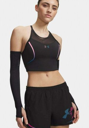 LAUF VELOCITI ELITE CROP - Sujetadores deportivos con sujeción ligera - ultimateblack/rebelpink capri