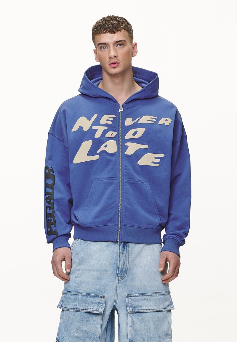 Pegador COREY BOXY JACKET - Sweatjakke - washed retro blue