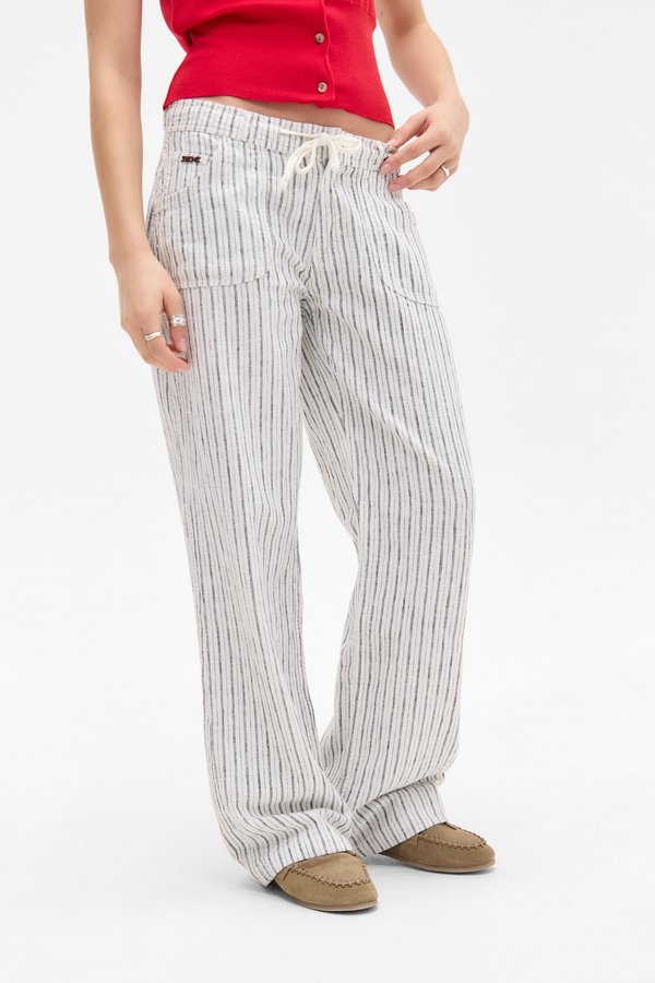 BDG 5 POCKET STRIPE LINEN PANTS - Trousers