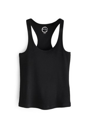 SCOOP NECK RIB RACER VEST - Top - black